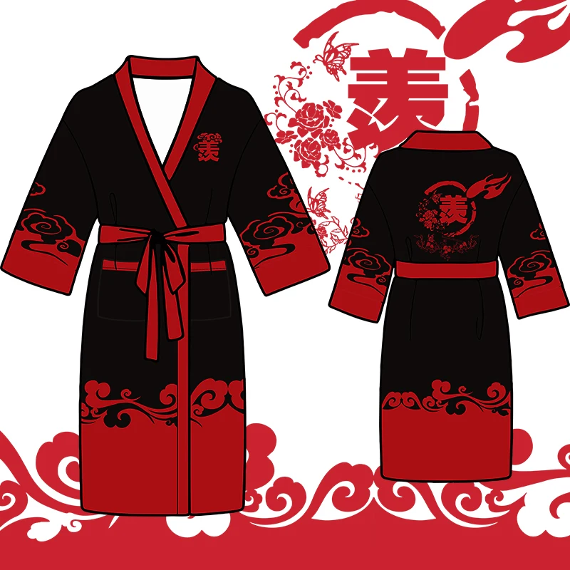 Grandmaster of Demonic культивирование MDZS Косплей Lan wangji Wei wuxian пижамы зимние мужские и женские халат унисекс Домашняя одежда ночная одежда