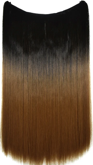 TOPREETY Heat Resistant Synthetic Hair 100gr Silky Straight Elasticity Invisible Wire Halo Hair Extensions 8006 4T27