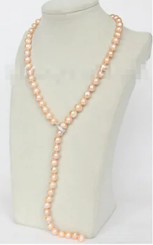 

NEW length 24" 10mm baroque near round pink pearls necklace Factory Wholesale price Women Giftword Jewelry