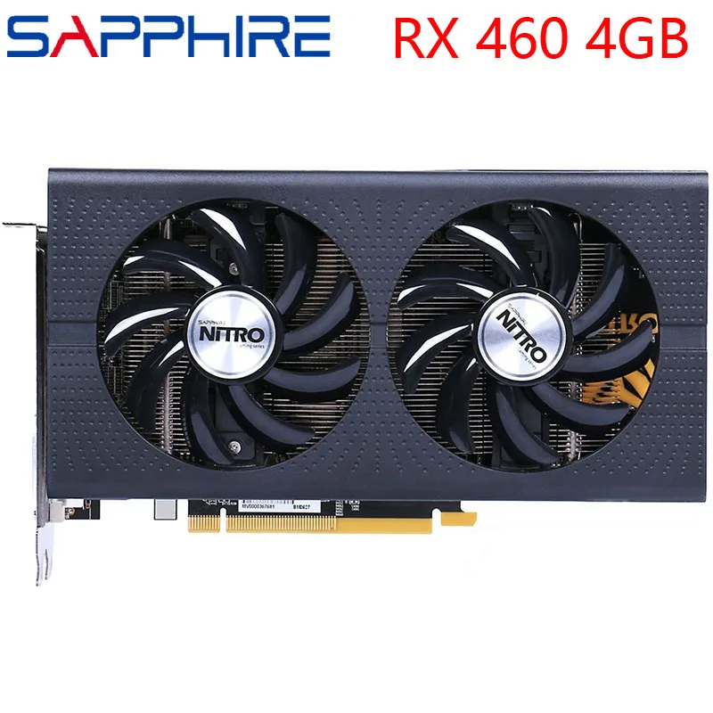 Видеокарты SAPPHIRE RX 460 4 Гб видеокарта 128 бит GDDR5 для карт AMD RX 400 серии VGA RX460 4 Гб DisplayPort HDMI DVI б/у