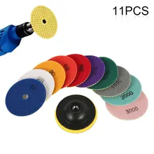 

11pcs 100mm/4inch Sandpaper Sander Disc Sanding Polishing Pad 50-3000 Grits + 1pcs Sanding Pad Abrasives Mixed Polishing