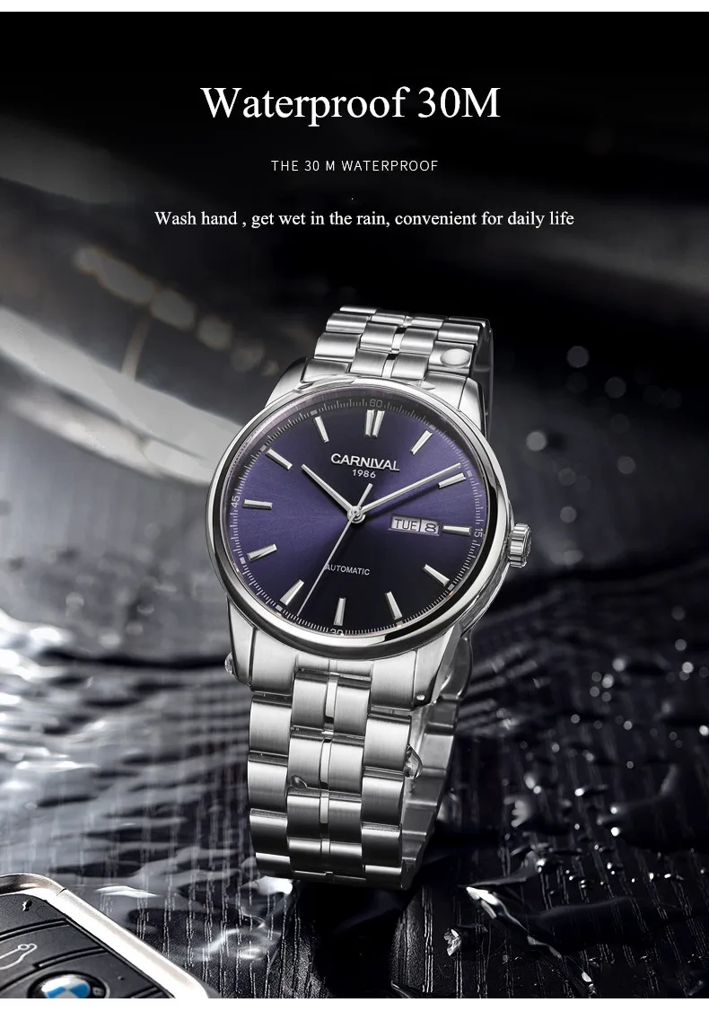 Switzerland Carnival Mechanical Watch Men MIYOTA Automatic Men Watches Luxury Brand Waterproof Clock Sapphire Montre Homme Reloj