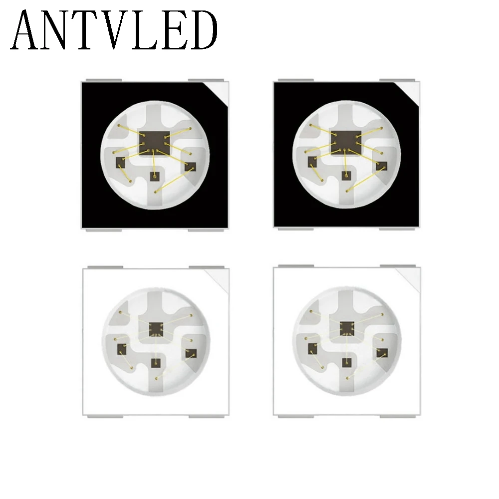 10-1000 шт. DC5V WS2812B RGB светодиодный чип 5050SMD черный/белый PCB WS2812 индивидуально