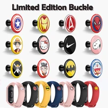 Пряжка для xiaomi mi band 4, 3, 2, mi Band 4, 3, 2, 1, ремешок с узором, кнопка, браслет mi band 4, ограниченная серия, аксессуары для наручных ремней