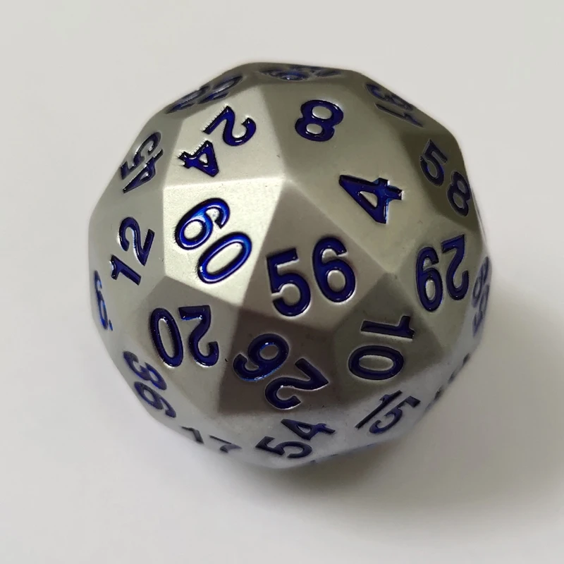 Металл D& D dados de RPG clasico de 60 lados dados DND dados de polyedricos de nus meros digitales D60