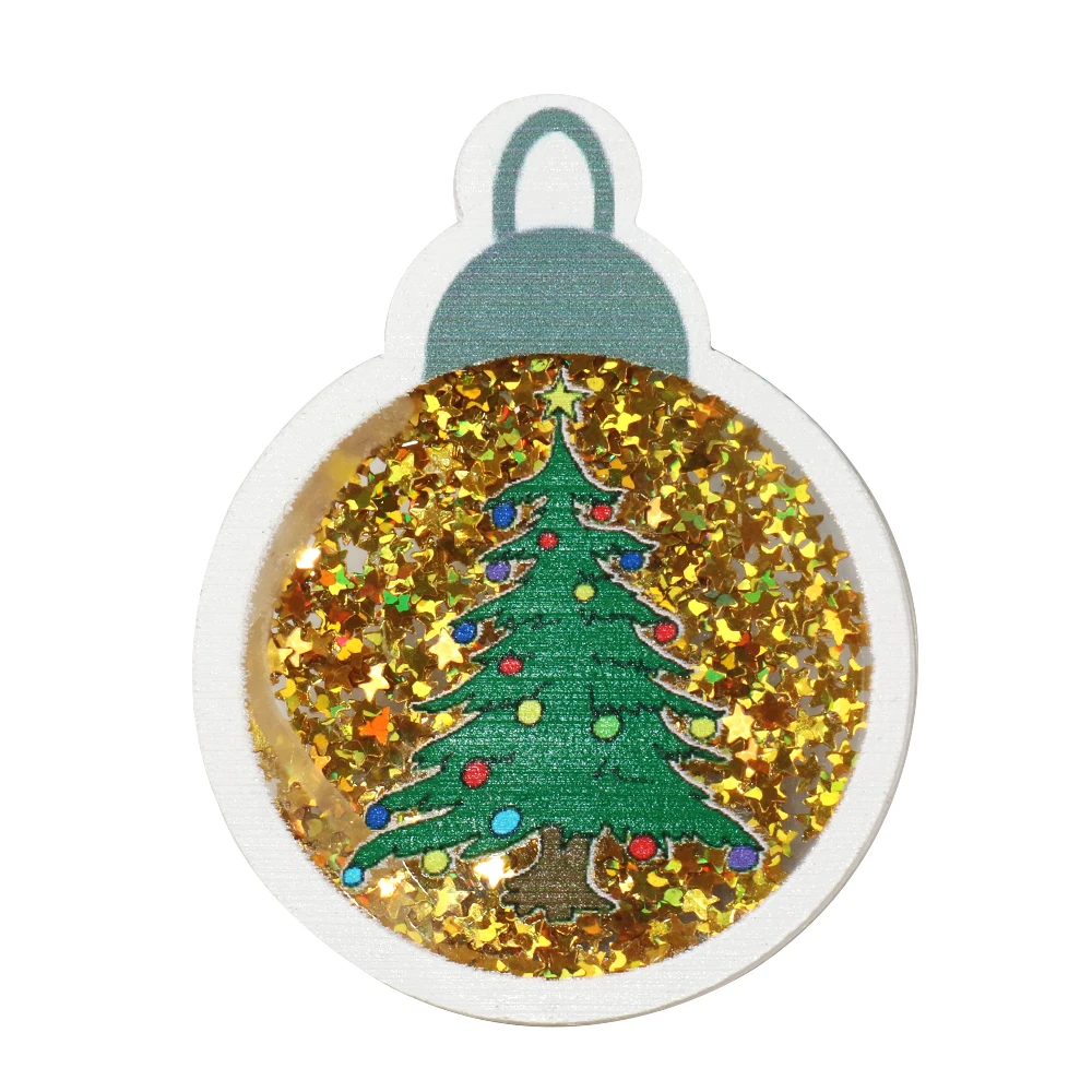 Merry Christmas 5 шт. Quicksand прозрачная пластиковая смола с красочные блестки DIY сделать заколки для волос аксессуары украшения, 5Yc7677