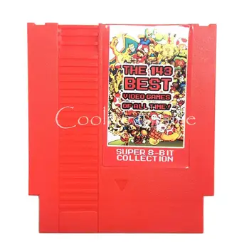 143 in 1 per 72 Pin 8 Bit Migliori Videogiochi di Tutti i Tempi Guscio Rosso