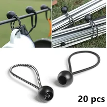 20Pcs Elastic Tent Bungees Ball Fixing Tie Rope Outdoor Camping Tarp Awning Canopy Bungee Cords Strap Tensioner Tie Accessory