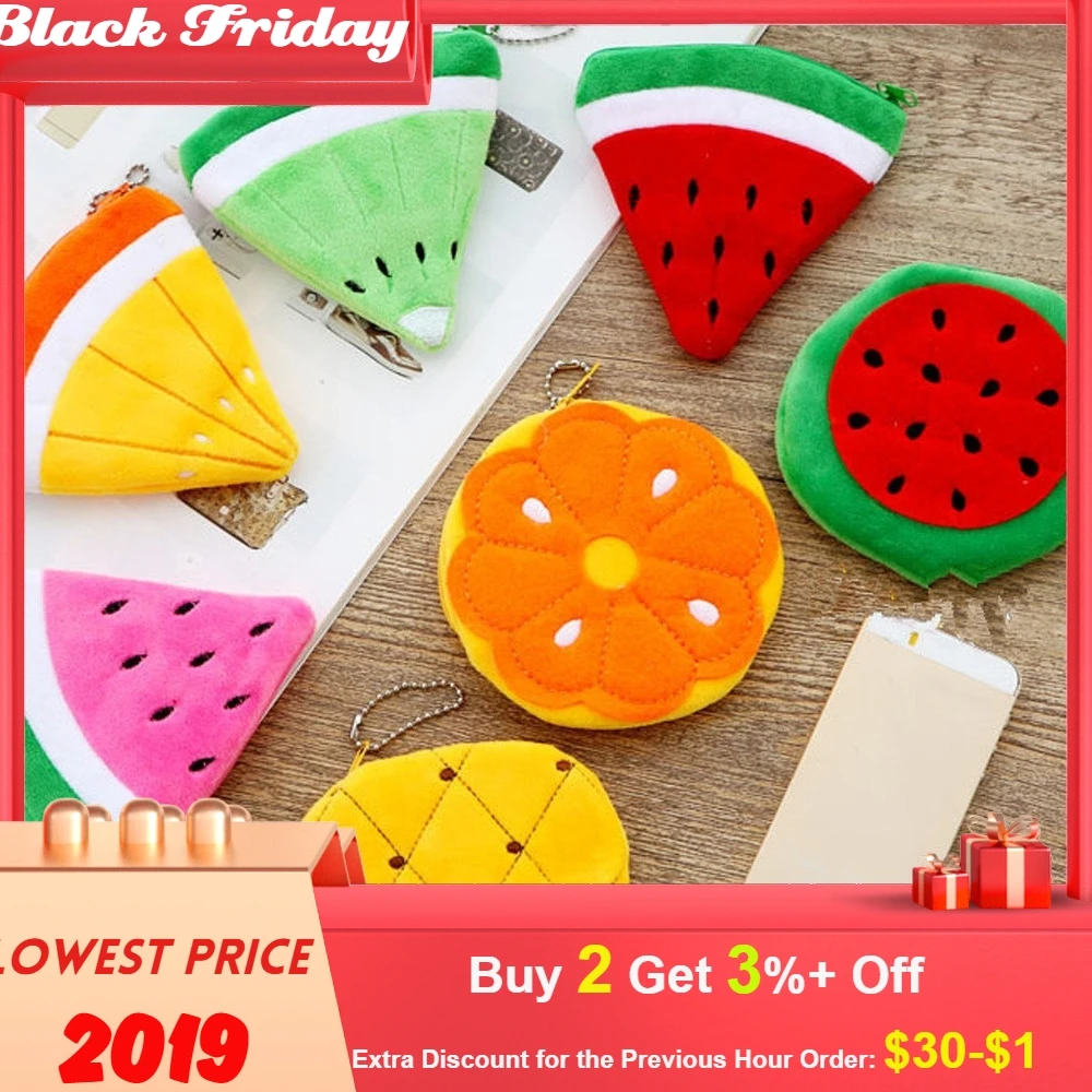 Кабельный органайзер сумка kavii фрукты лимон арбуз портативный плюшевый Карманный Кошелек плюшевая игрушка брелок Pe# sy