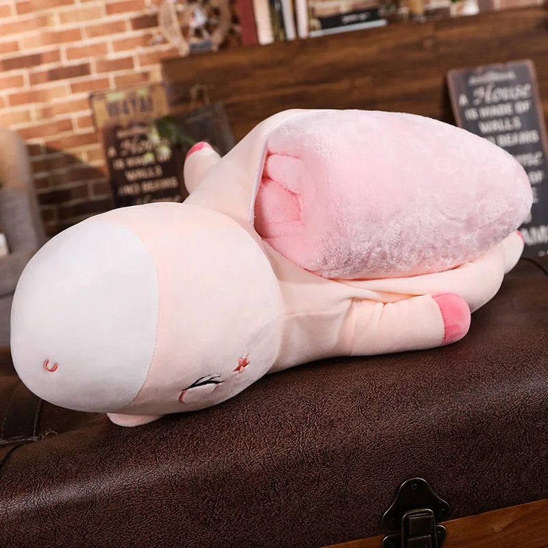 Мягкий розовый/синий единорог с одеялом плюшевое игрушечное животное лошадь Мягкая кукла офис ворс подушка для влюбленных подарки на день рождения