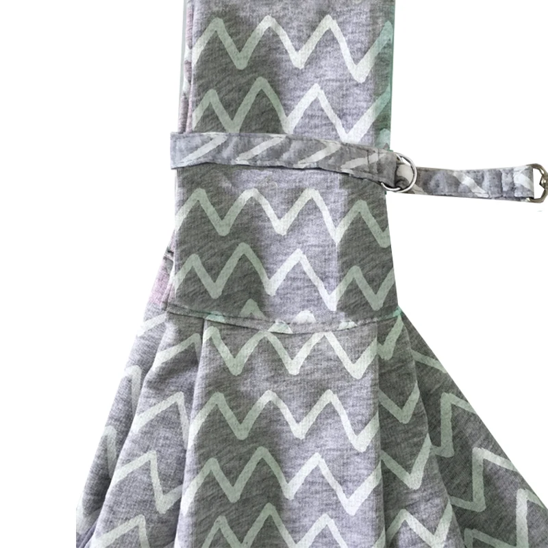 Grey Striped Strap Size Adjustable Cotton Pet Sling Dog Cat Carrier Bag Hand Free Comfort Shoulder Bag Outdoor