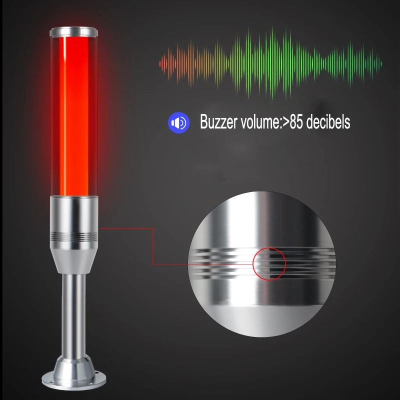 máquina cnc com som alto, luz de