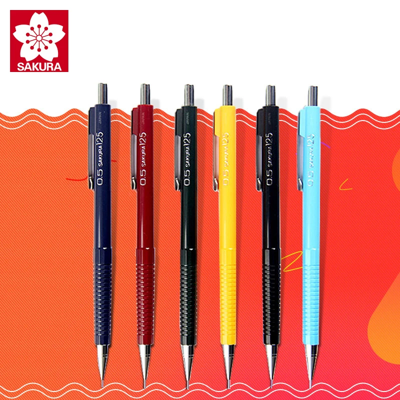 SAKURA Multi-function Mechanical Pencil Press Automatic Pencil Activity Student Pencils Sketch Supplies 0.3/0.5/0.7/0.9mm 6