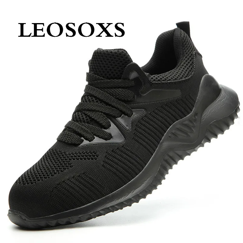 LEOSOXS 2020 Comfortable Industrial Shoes Men's Steel Toe Breathable Security Work Boots Work Puncture Proof Safety Shoes