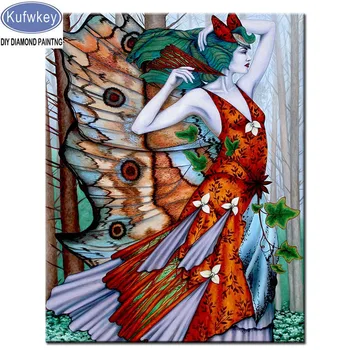 

diamond painting Butterfly fairy wall sticker full drill square round 3d diamond mosaic handmade crafts diamond embroidery set