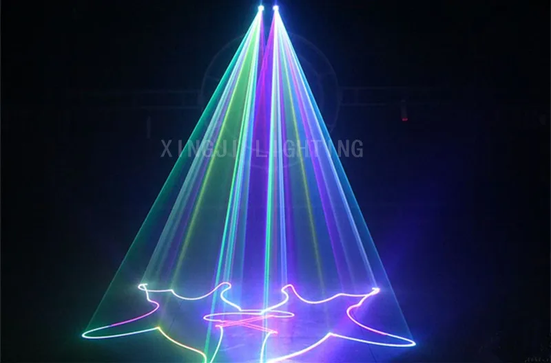2 объектива Красный Зеленый Синий RGB Полноцветный пучковый лазер DMX 512 Профессиональный DJ вечерние шоу клуб праздник барное сценическое освещение