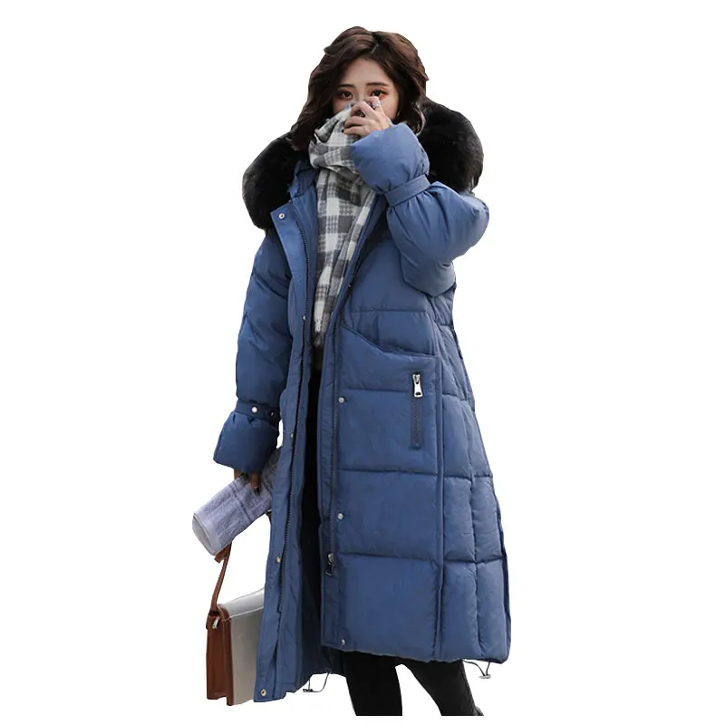 шикарная длинная шуба с капюшоном Winter Down Coat хлопковая куртка | Женская одежда