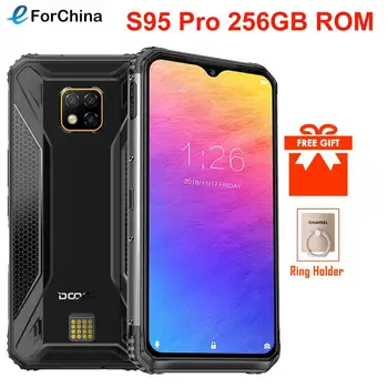 Перейти на Алиэкспресс и купить Прочный телефон DOOGEE S95 Pro, 256 Гб ПЗУ, 8 Гб ОЗУ, IP68/IP69K, на базе Android 9,0 Pie Helio P90, Восьмиядерный процессор, экран 6,3 дюйма FHD +, камеры 48 МП