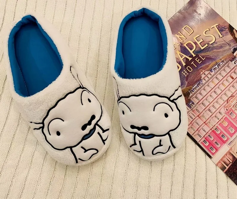 Crayon Shin-chan зимние домашние тапочки куклы игрушки Мягкая кукла обувь подарок для детей обувь#3571 - Цвет: Черный