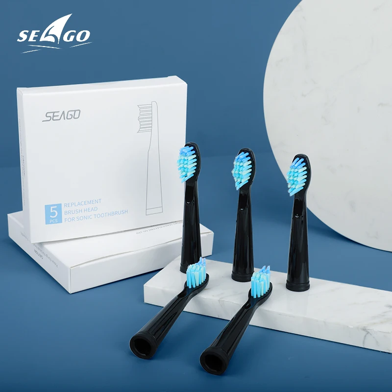 SEAGO eléctrico de cabezas de cepillo de dientes sónico higiene importa 899 (4 cabezas) para SG910 SG507 SG958 SG515 SG949 SG575