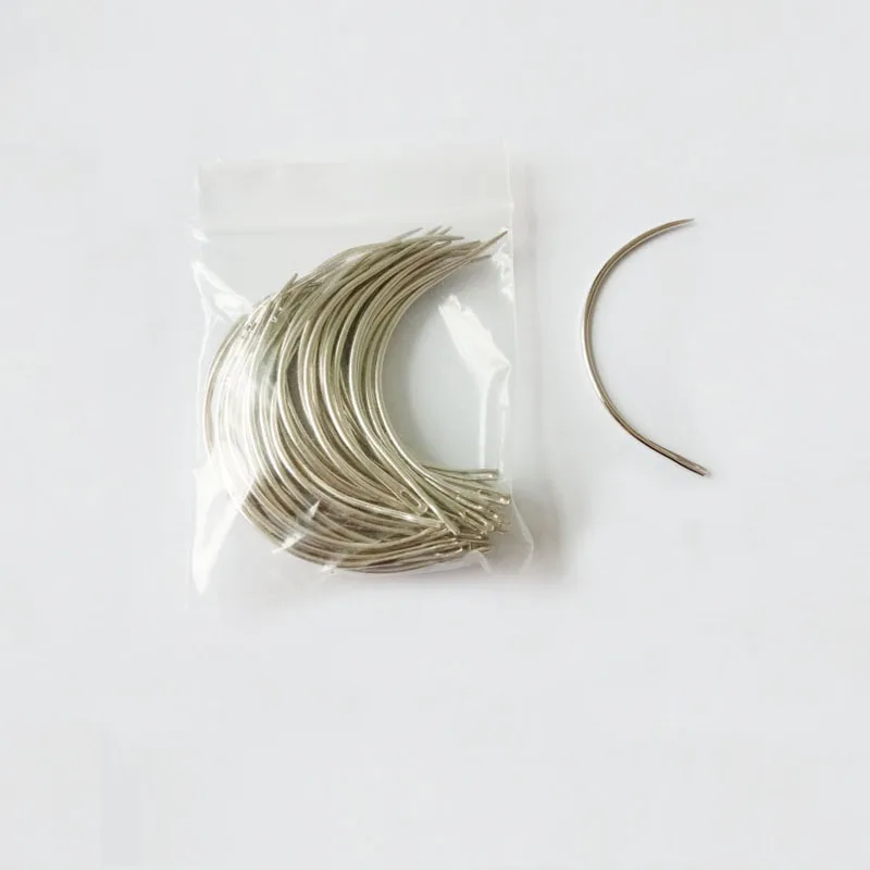Filo per tessitura dei capelli da 12 rotoli filo per cucire in cotone con 5 aghi curvi C per trama dei capelli, clip nei capelli - immagine 5