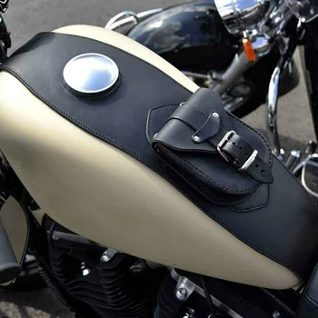 

Black Tank Panel Cover Replacement Motorcycle With Pouch For Harley Sportster 1Pc PU Leather Durable