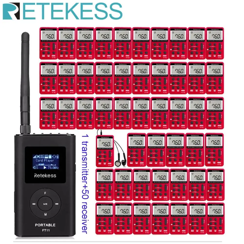 Система гида RETEKESS FT11 Беспроводная аудио микрофон система для церковной