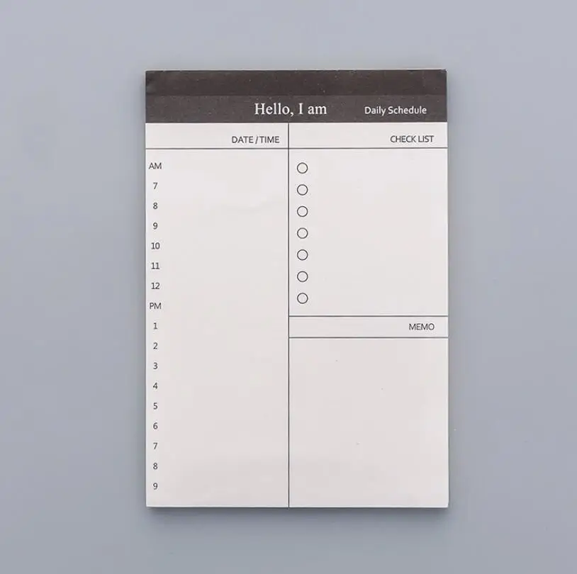 Небольшой бумажный блокнот для заметок ежедневник офисный стол проверяемый список блокнот для записи школьных канцелярских принадлежностей - Цвет: Daily Schedule
