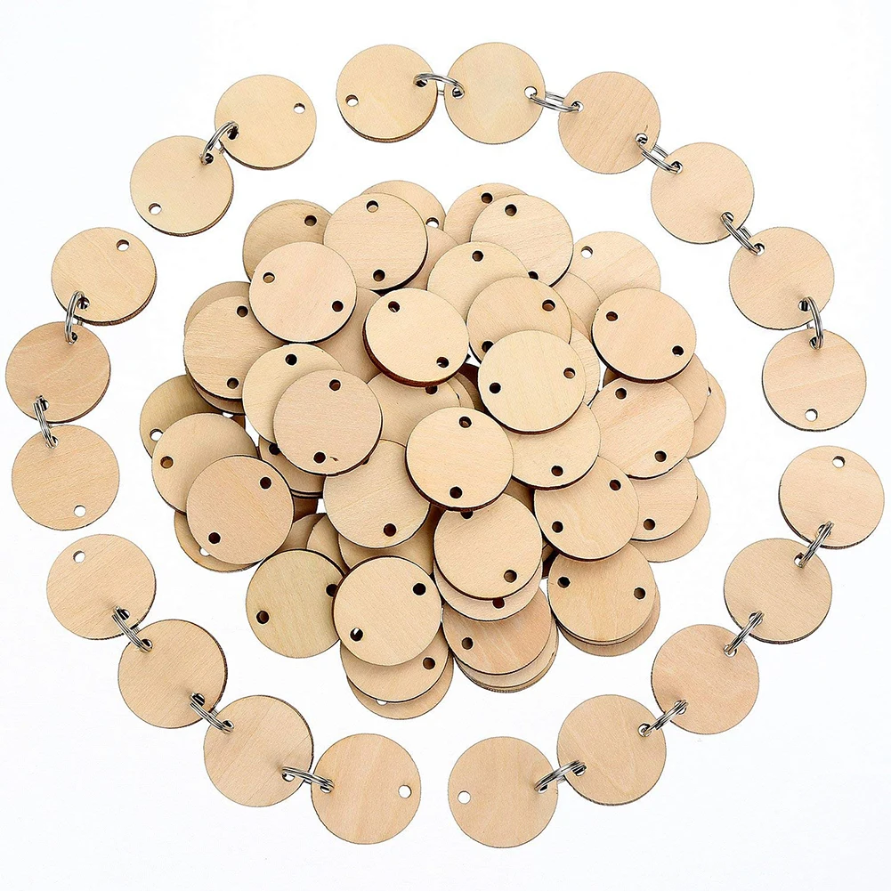  100pcs DIY Calendar Reminder Record Round/Heart Wood Piece Plaque Home Decoration Pendant Creative  - 4000333618820