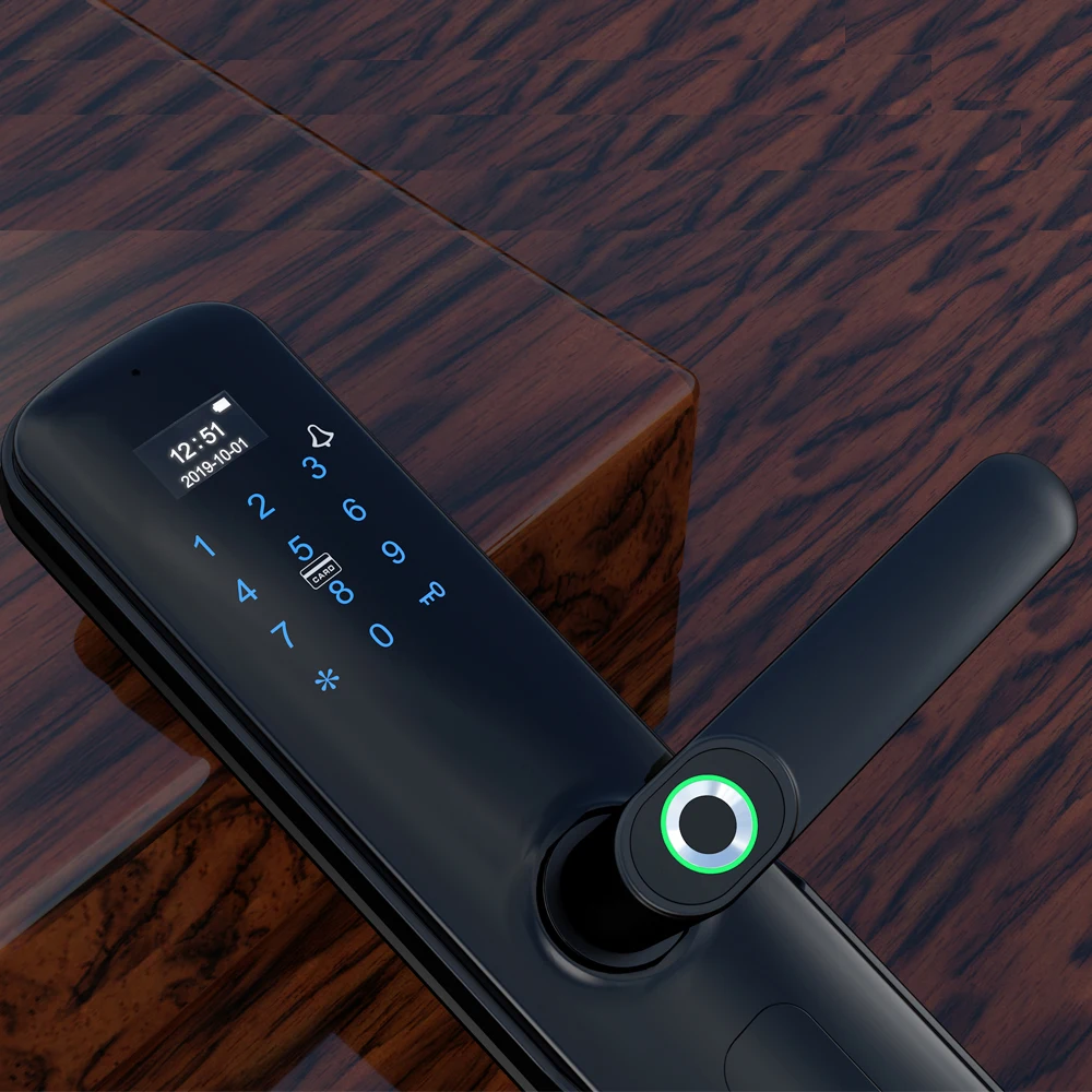 Smart Keyless Biometric Fingerprint Door Lock With Touch Screen Keypad Combination Password Card Unlocking Way