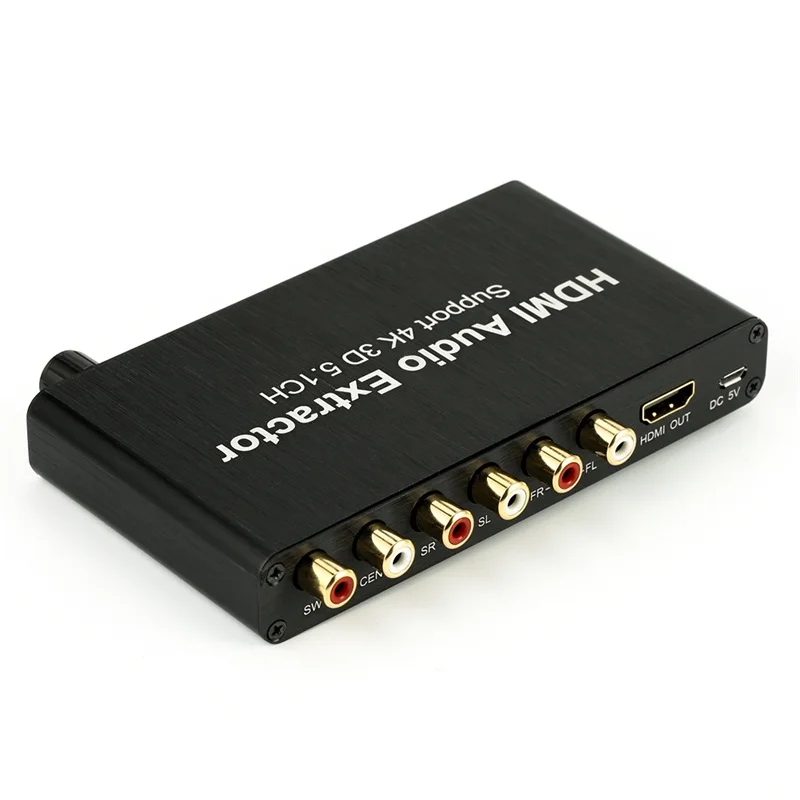 HDMI аналоговый аудио экстрактор поддержка 5.1CH 4K 3D HDMI к HDMI AC-3/DTS декодер для DVD плеера высокого качества