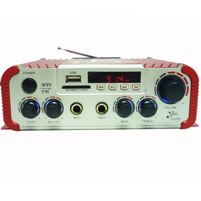 Bluetooth музыкальный плеер USB SD FM MP3 Цифровой светодиодный дисплей Автомобильный усилитель мотоцикла 60 Вт+ 60 Вт DC12V аудио усилитель стерео AV-V8