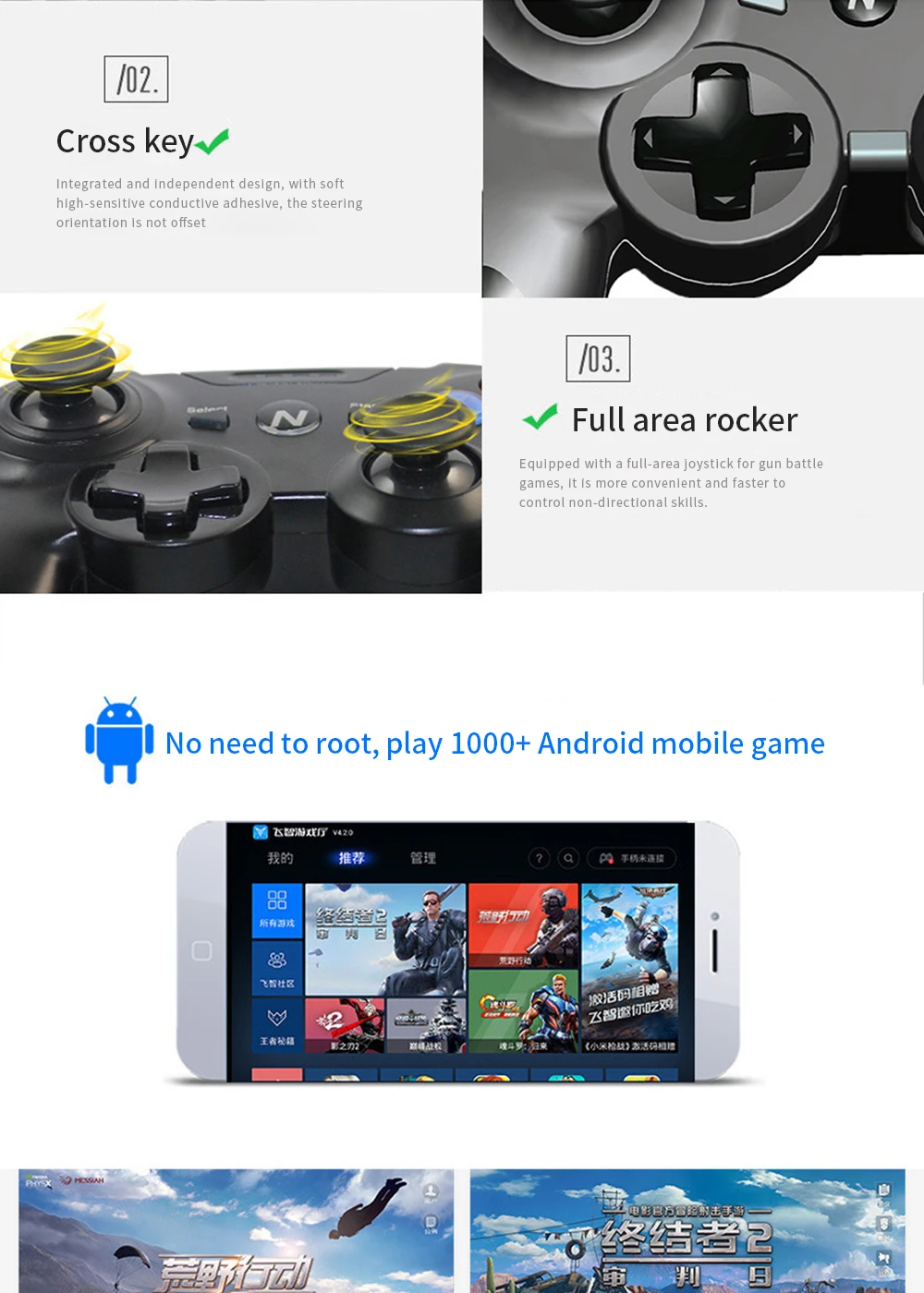 Беспроводной Android IOS геймпад беспроводной джойстик игровой контроллер Bluetooth BT4.0 джойстик для мобильного телефона/iPhone/tv Box Gaming