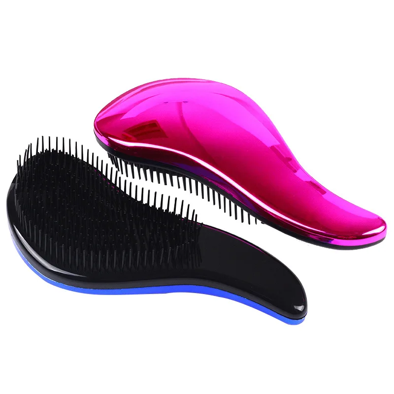 Cepillo de pelo antiestático para peluquería, 1 unidad, peine de masaje, cepillos de pelo para desenredar, electrochapado, masaje de ducha, utensilio de peluquería