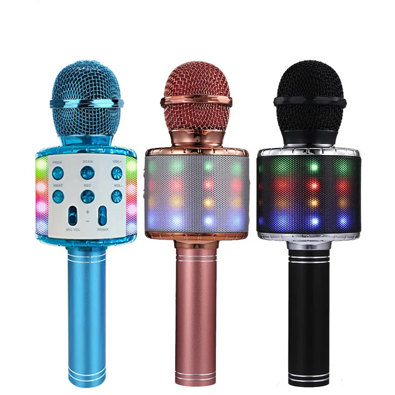 Беспроводной Bluetooth микрофон WS858L беспроводной светодиодный светильник кой