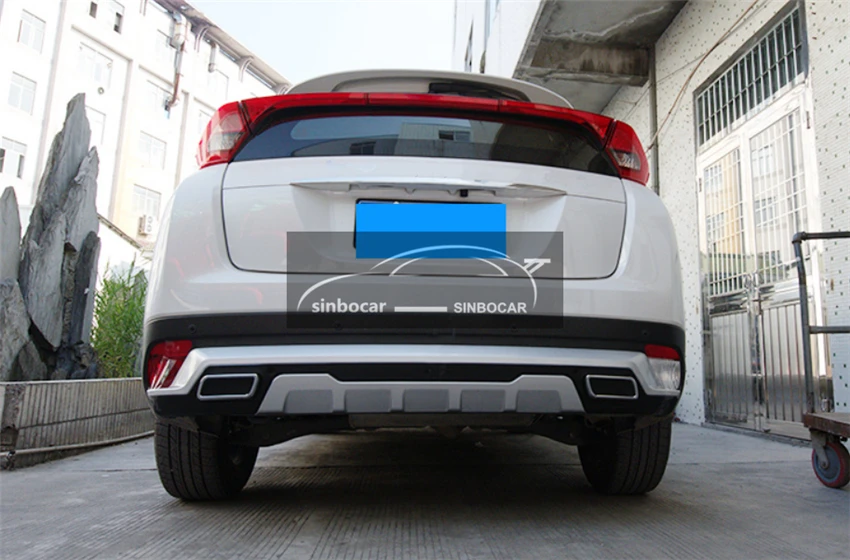 Car ABS Front+Rear Bumper Protector Sill Plate Cover Trunk Guard For Mitsubishi Eclipse Cross Car Styling Bumper Protector