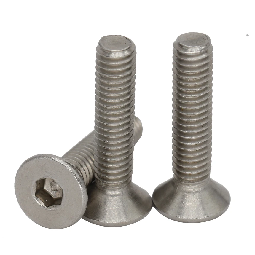 

1/4-20 1/4-20*1-1/2 1/4-20*2 1-1/2" 2" 304 Stainless Steel UNC Coarse Thread Bolt Hexagon Socket Flat Countersunk CSK Head Screw