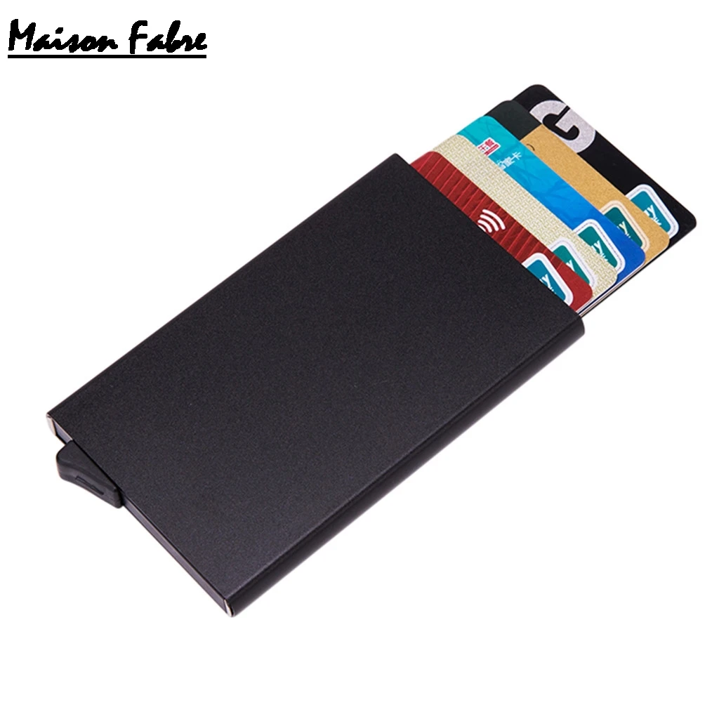 

Maison Fabre 2019 Mult-card Holder Solid Color Automatic Pop-up Anti-theft Bank Card Box High-grade Alumina Mini Business Case