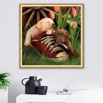 

Puppy Dog Shoes Full Display Square/Round Cartoon 5D Diamond Painting Diamond Embroidery Diamond Mosaic Cross Stitch Home Decor