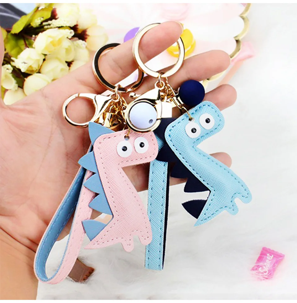 Милый брелок для ключей динозавры мультфильм животное кукла брелок Kawaii креативный брелок для ключей сумка автомобиль ювелирный подвесной Шарм для женщин девочек Подарки