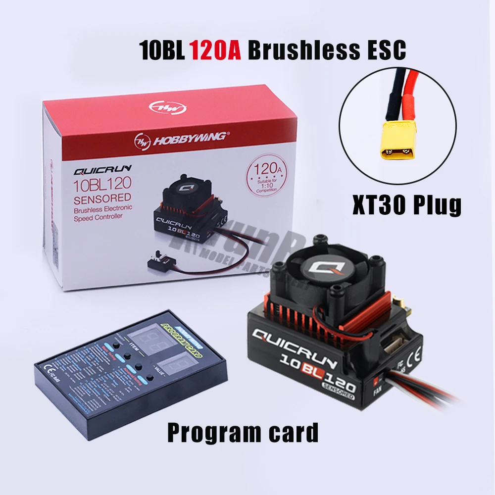 XT30 ESC Hobbywing QUICRUN 10BL120 сенсорный 120A бесщеточный ESC Регулятор скорости для 1/10 1/12 RC мини-автомобиль - Color: XT30 ESC