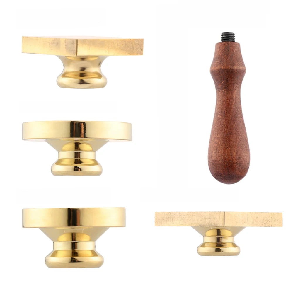Деревянная восковая уплотнительная ручка для штампа латунная головка ретро из