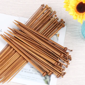 

36pcs/set Bamboo Single Pointed Knitting Needles Sock Crochet Hooks 25cm 35cm Long for Scarf Sweater Knitting Needle set
