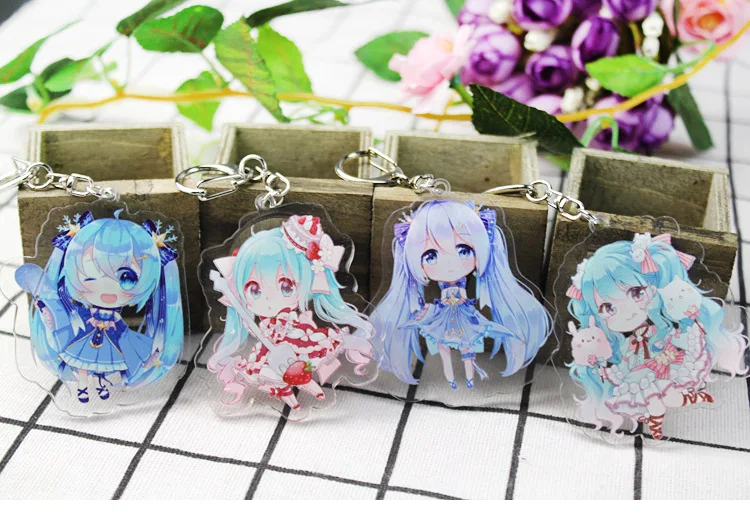 1 шт. брелок аниме Hatsune Miku акриловый брелок Llavero