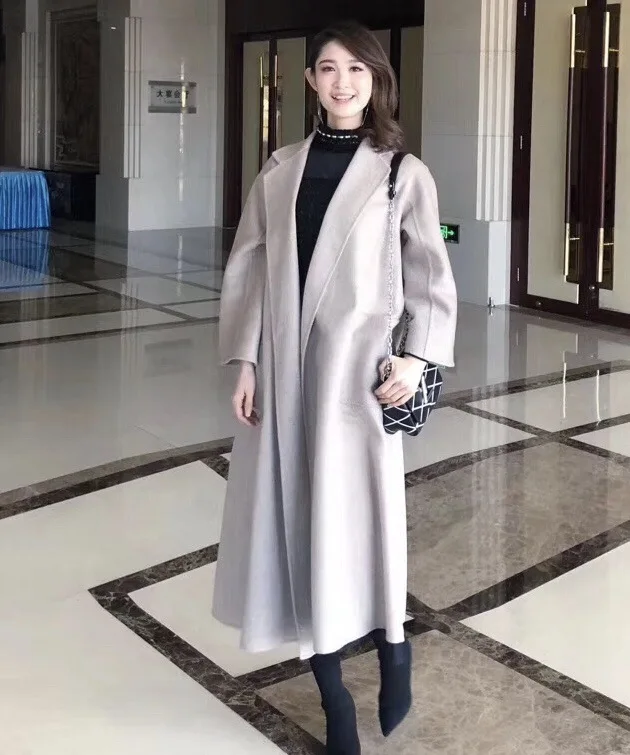 Зимнее осеннее кашемировое шерстяное пальто для женщин модное Брендовое женское плотное теплое пальто высокого качества