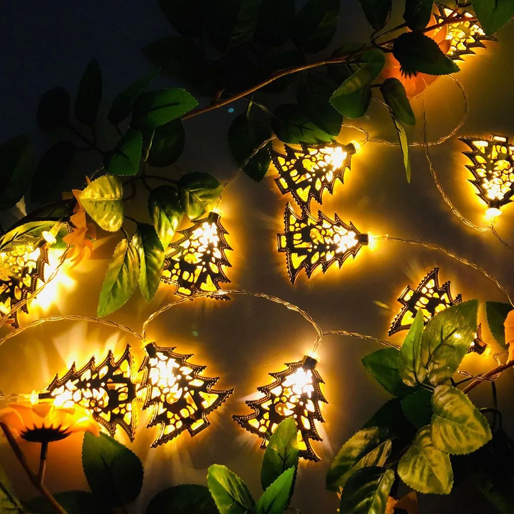 

LED light string deer Christmas tree lights LED String Lights Battery box Hollow Christmas Tree Party Decorative Lamp Tool