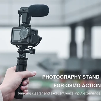 

Aluminum Cage + Tripod + Vlogging Microphone Set for DJI OSMO Action Accessories Outdoor Hiking Sightseeing Supply