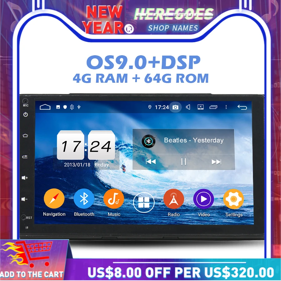 IPS DSP Android 10 0 4 Гб RAM 64 ROM автомобильный dvd плеер Wifi Bluetooth RDS радио GPS карта для Toyota Corolla