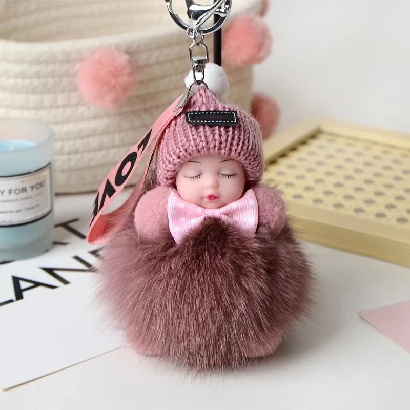 CutePlushKeychainSleepingBabyDollKeychainPlushKpopAccessories