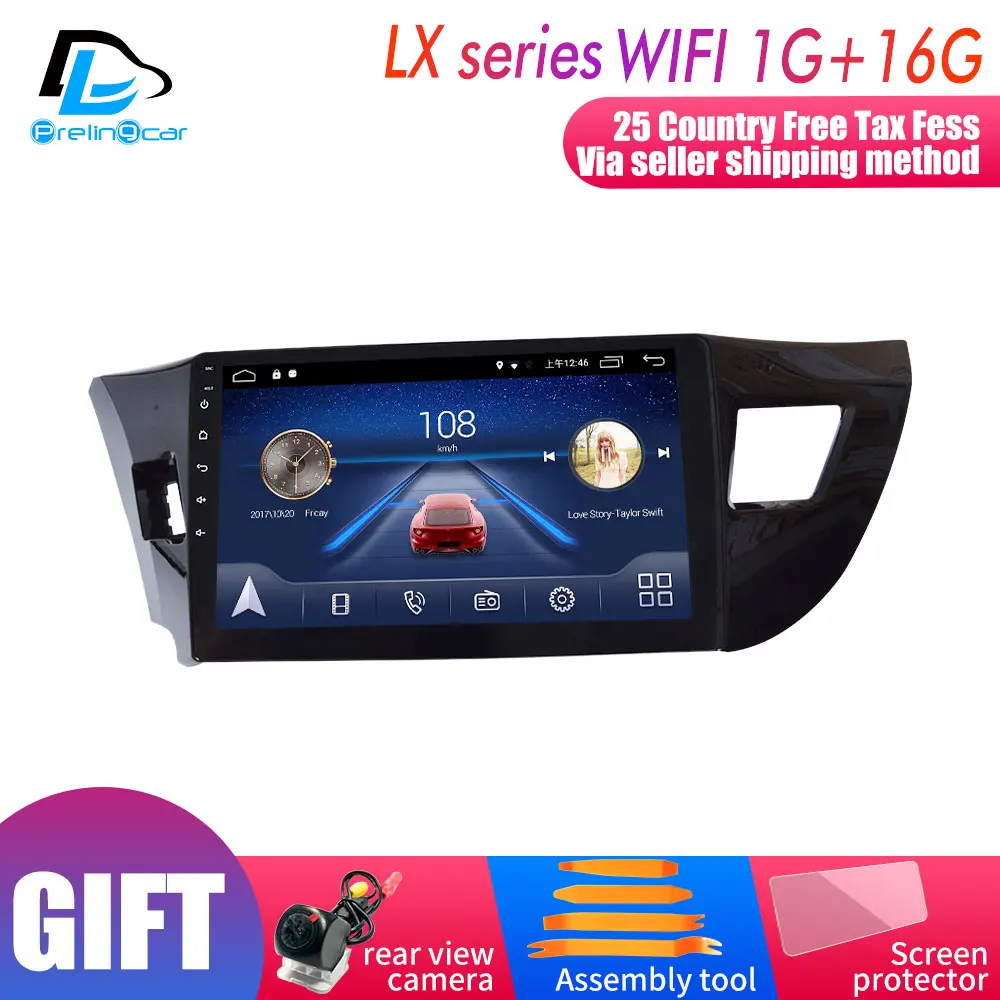 4G Lte Android 9,0 gps Мультимедийная навигационная система для Toyota Lewin 2013- лет автомобильный dvd-плеер Подушка подголовник радио - Цвет: LX player 1G16G